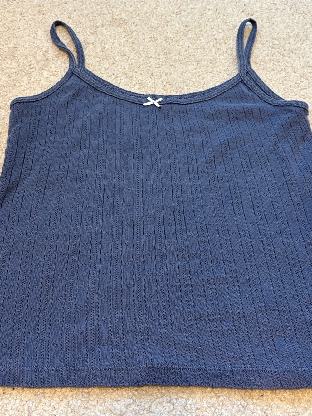 Women’s Navy Ribbed Knit Cami Tank Top
